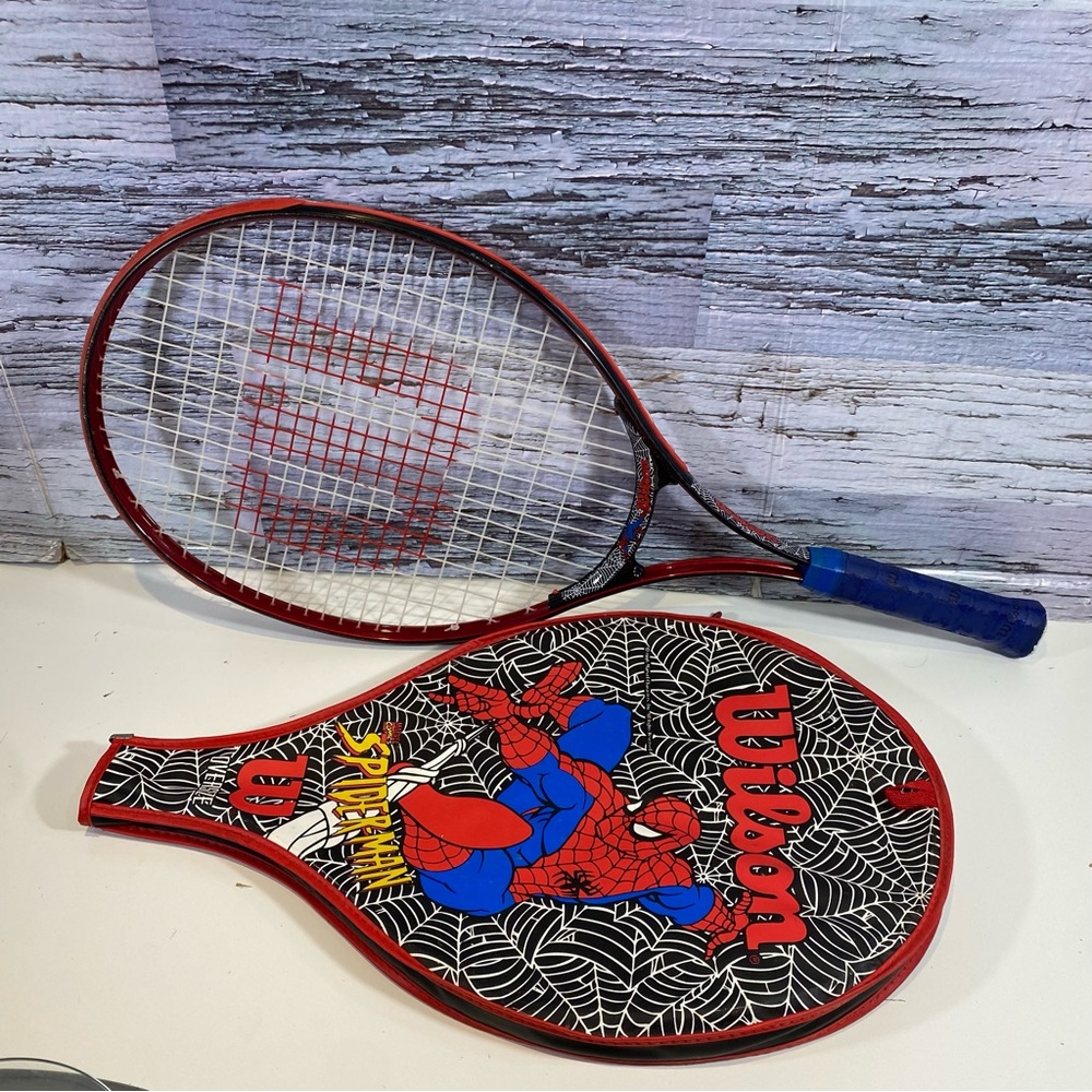 Wilson Marvel Spider-Man Youth Tennis Racquet with Cover 1996 Racket